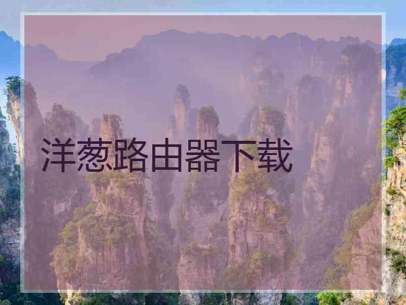 洋葱路由器下载