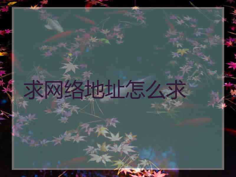 求网络地址怎么求