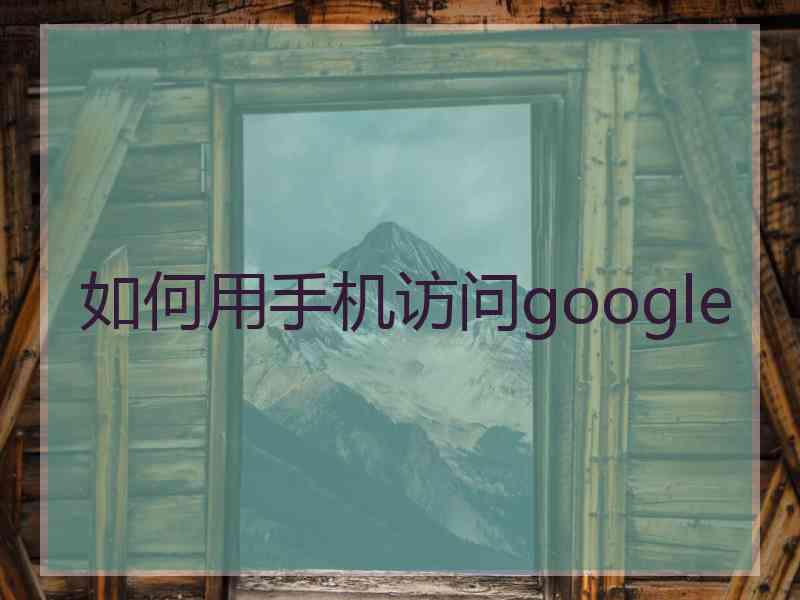 如何用手机访问google