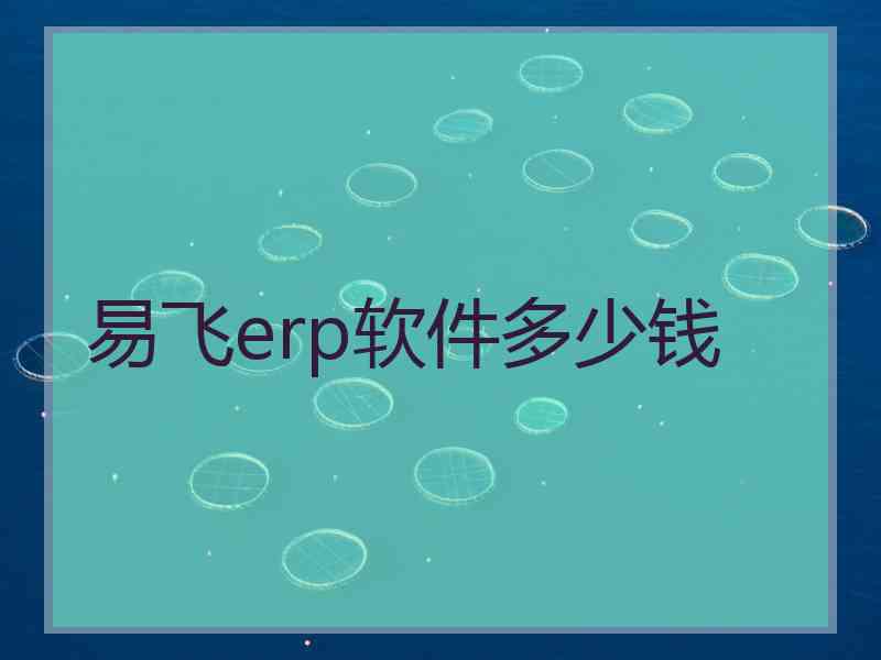 易飞erp软件多少钱
