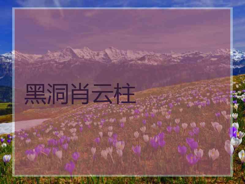 黑洞肖云柱