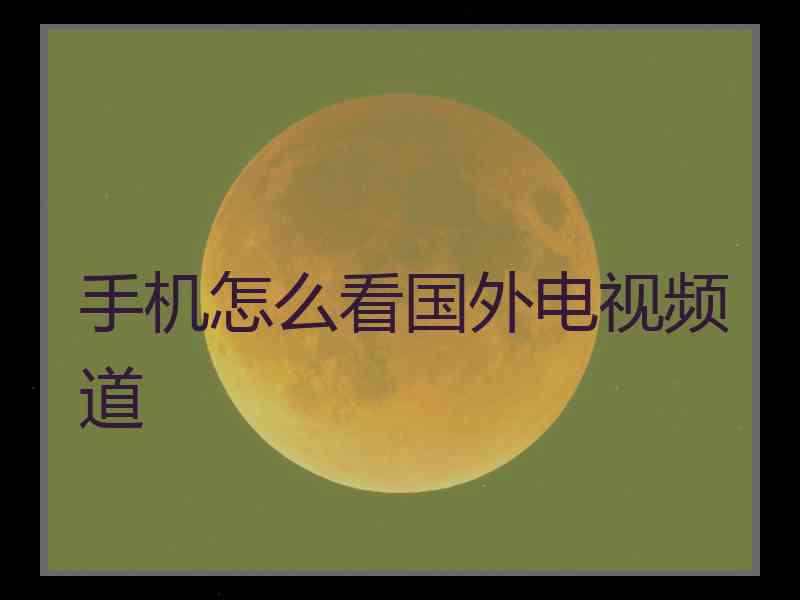 手机怎么看国外电视频道