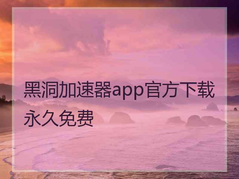 黑洞加速器app官方下载永久免费