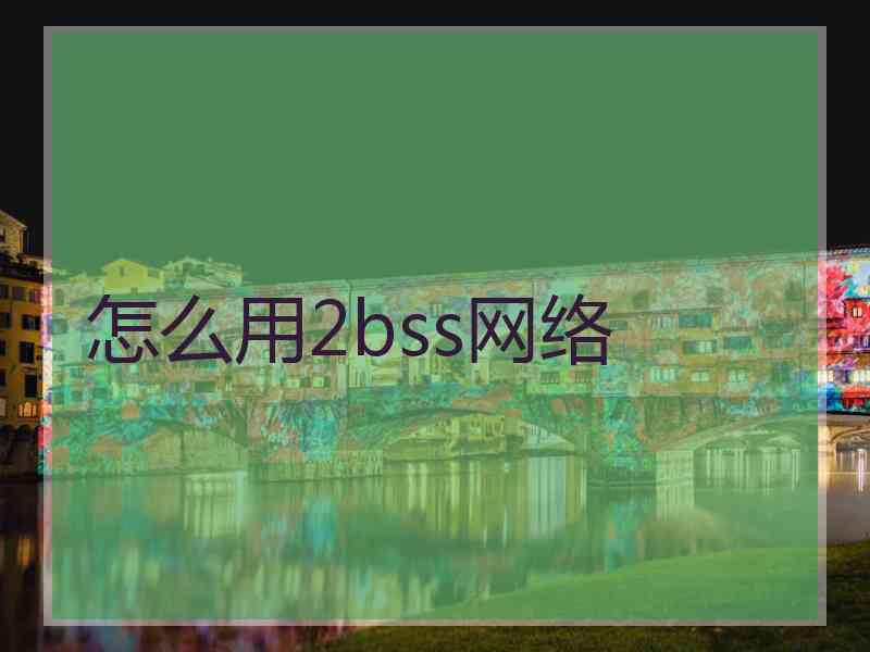 怎么用2bss网络