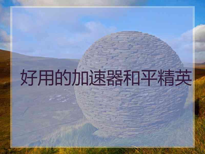 好用的加速器和平精英