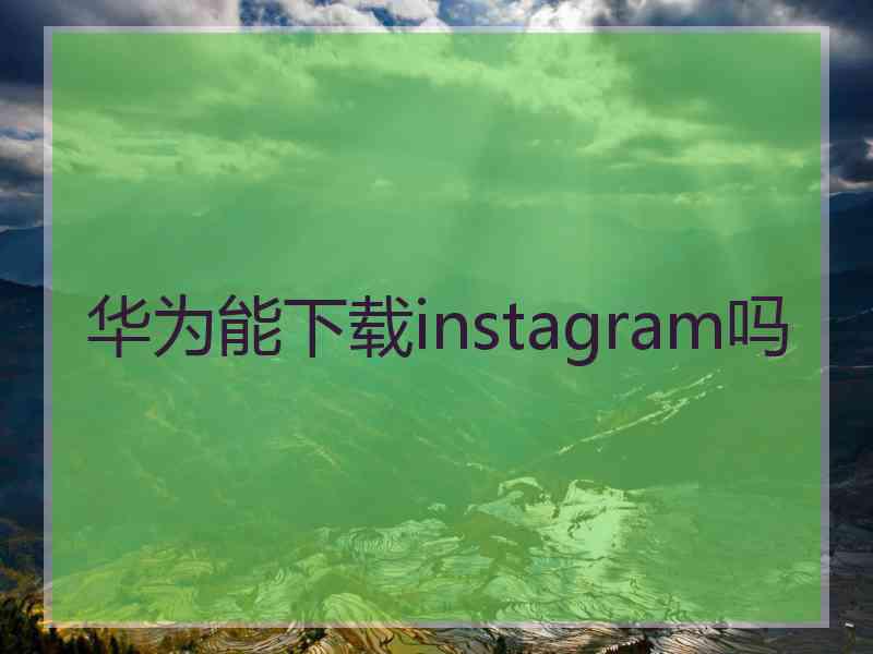 华为能下载instagram吗