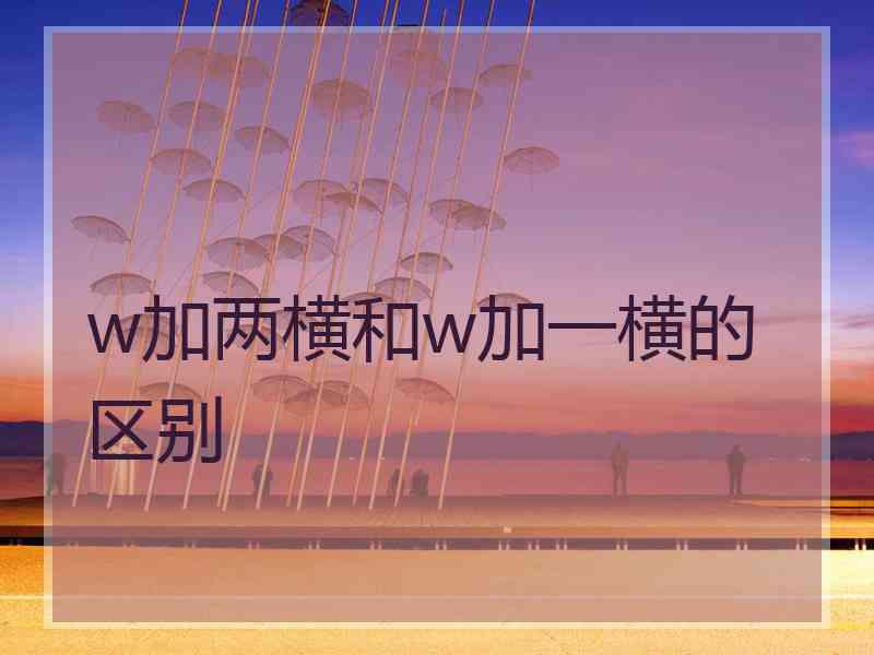 w加两横和w加一横的区别