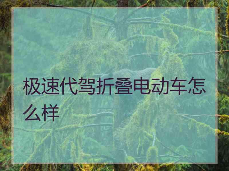 极速代驾折叠电动车怎么样