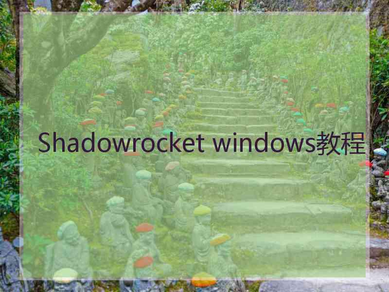 Shadowrocket windows教程