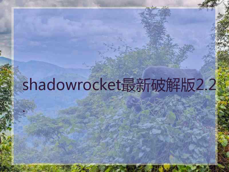 shadowrocket最新破解版2.2.