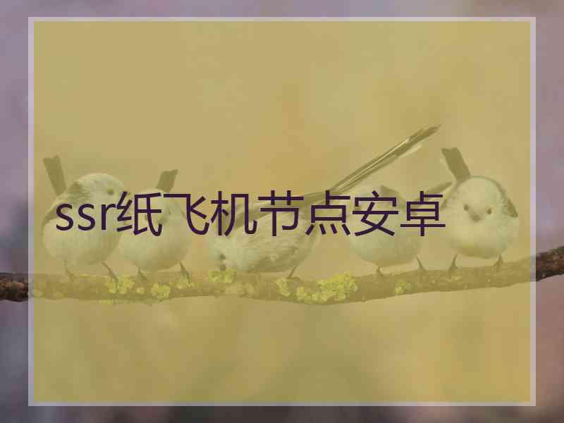 ssr纸飞机节点安卓