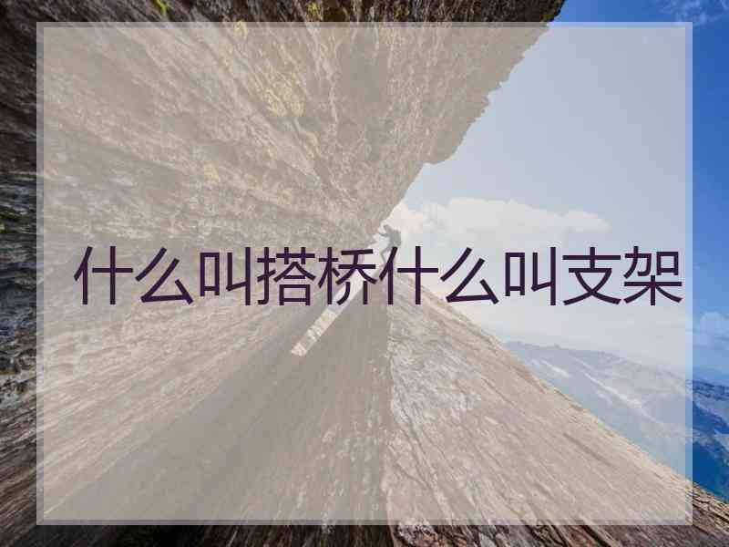 什么叫搭桥什么叫支架