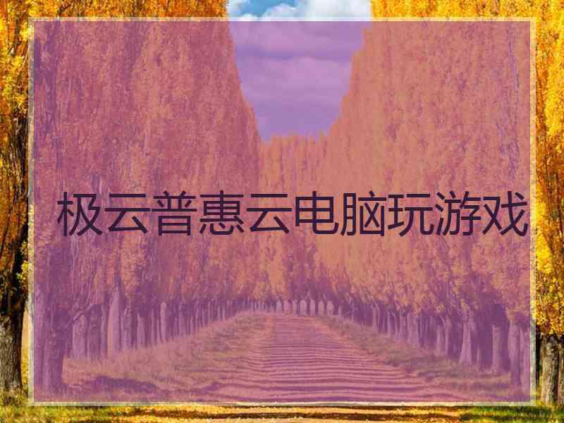 极云普惠云电脑玩游戏