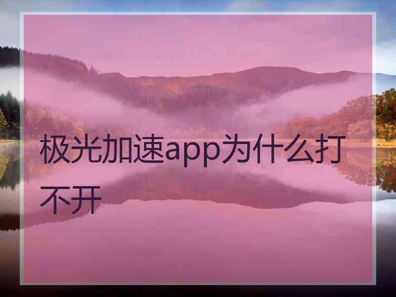 极光加速app为什么打不开