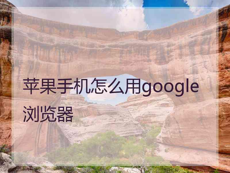 苹果手机怎么用google浏览器