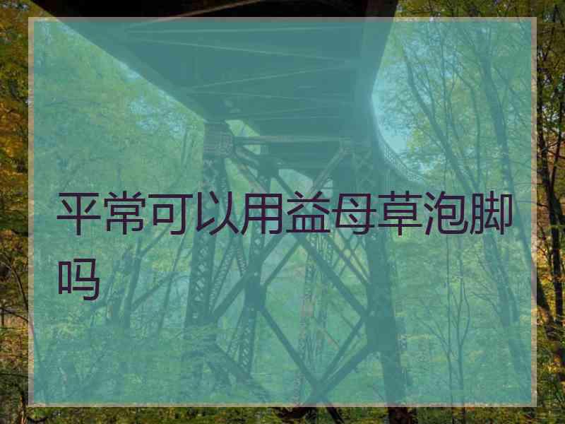 平常可以用益母草泡脚吗
