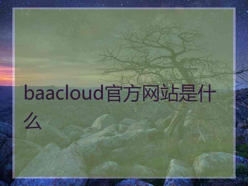 baacloud官方网站是什么