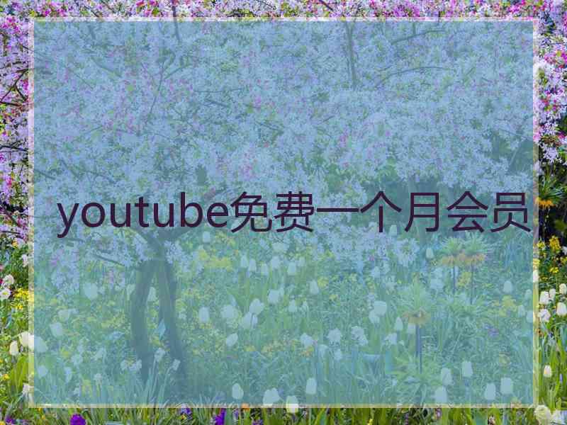 youtube免费一个月会员