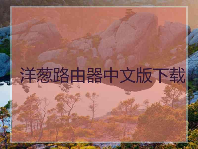 洋葱路由器中文版下载