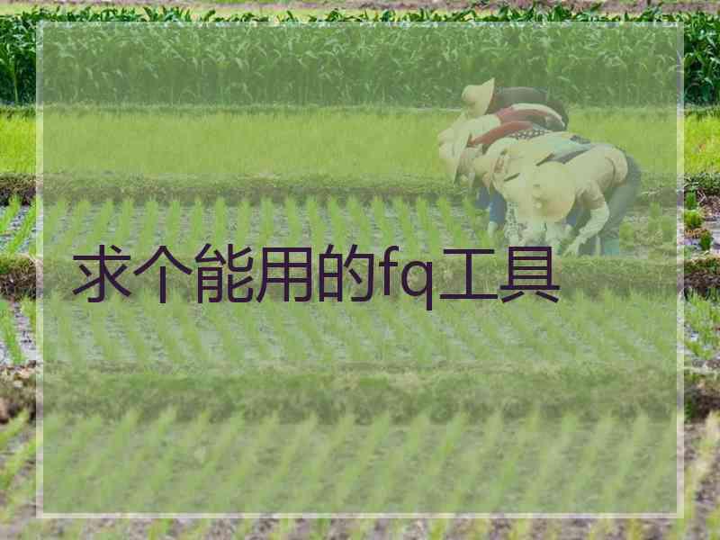 求个能用的fq工具