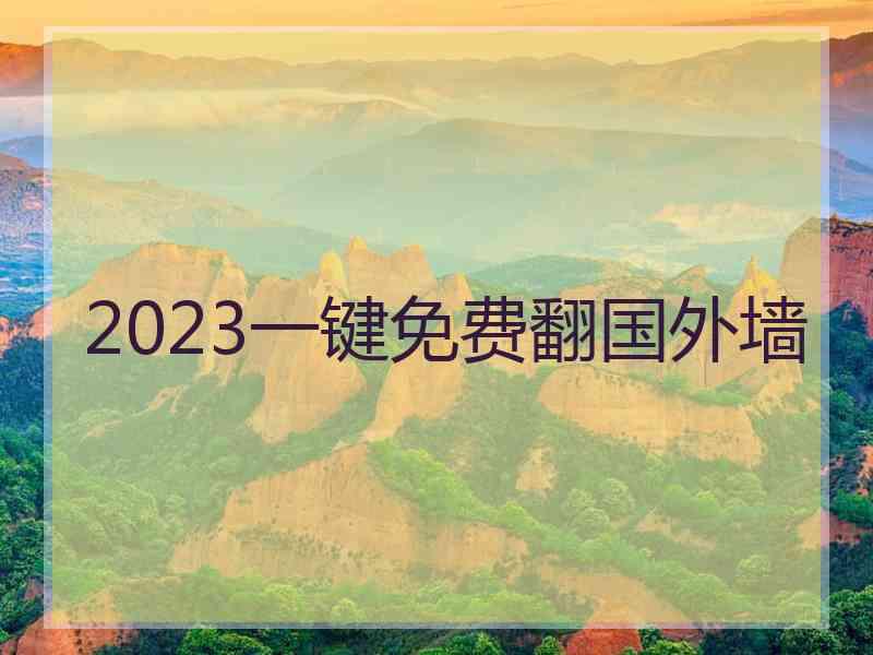 2023一键免费翻国外墙