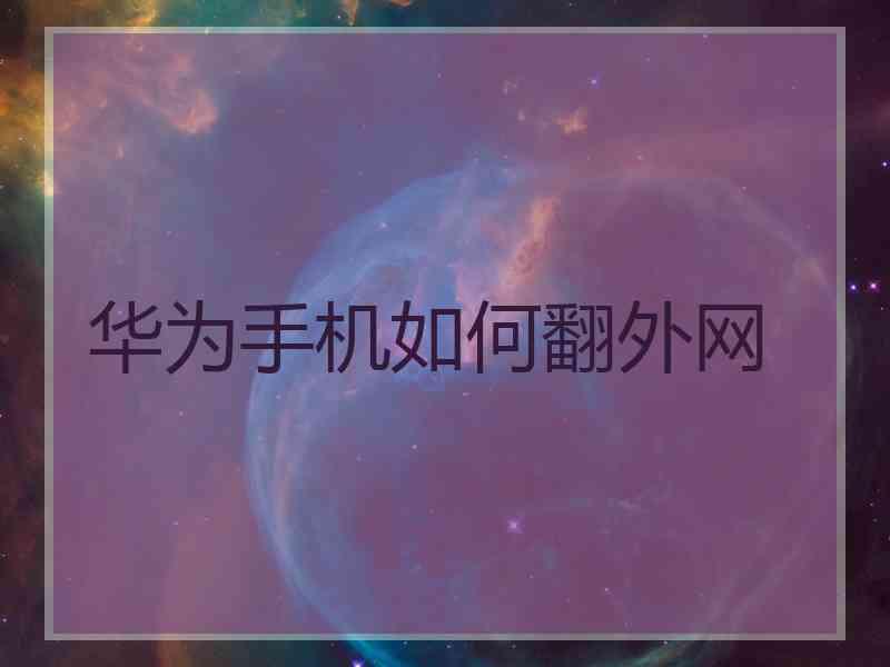 华为手机如何翻外网
