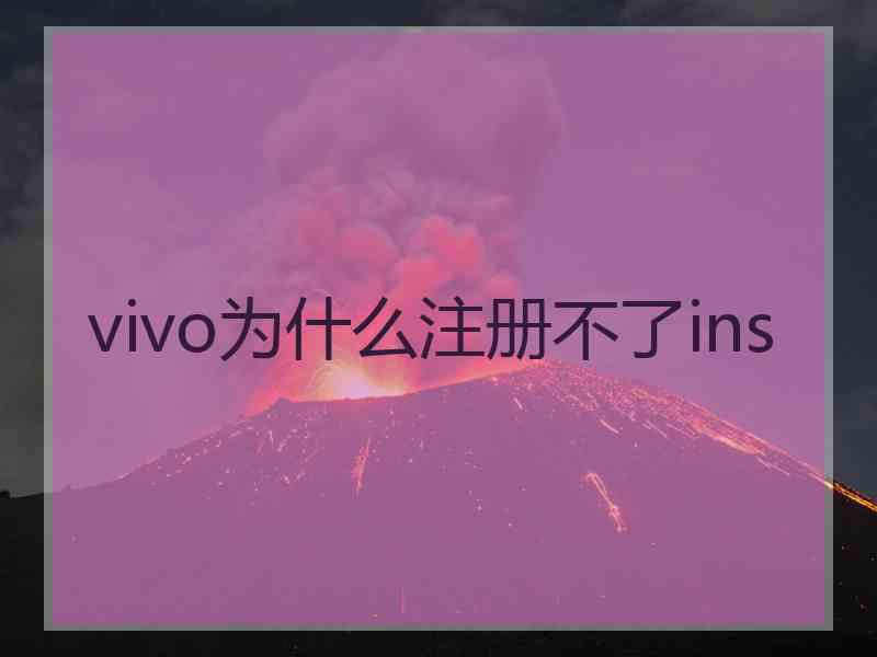 vivo为什么注册不了ins