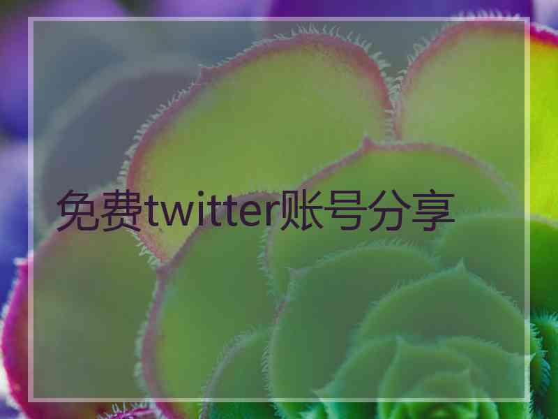 免费twitter账号分享