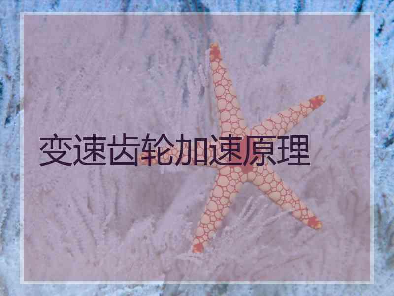 变速齿轮加速原理