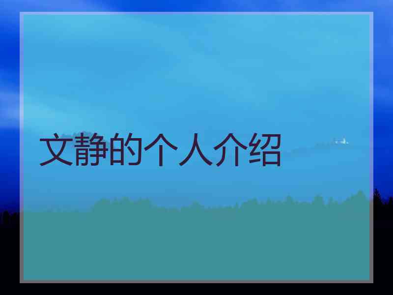 文静的个人介绍